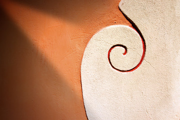 Orange and White Vintage Wall