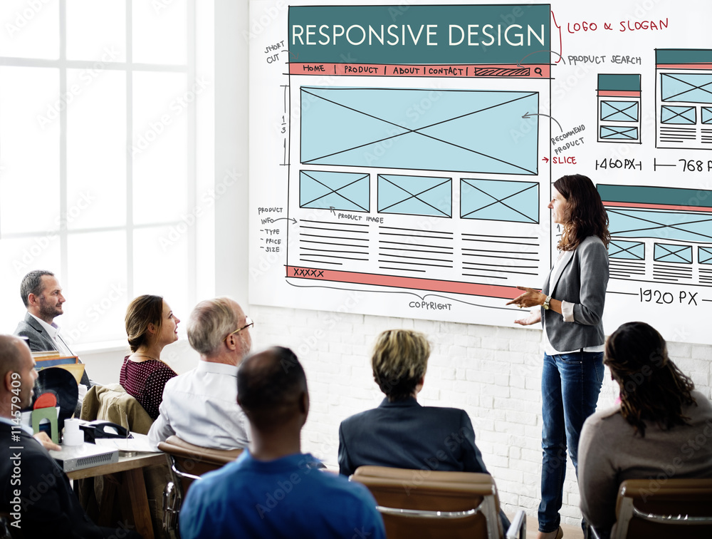 Poster responsive design layout content concept