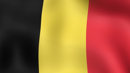 Fototapeta premium Flag of Belgium, fluttering in the wind. 3D illustration.