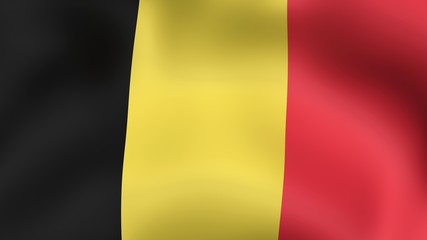 Fototapeta premium Flag of Belgium, fluttering in the wind. 3D illustration.