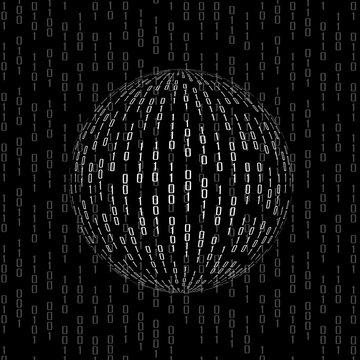 Ball of binary code. Abstract technology background