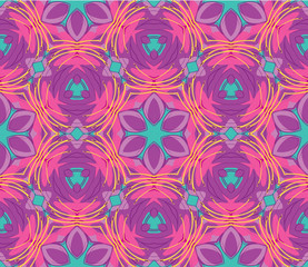 Fantastic seamless pattern of purple lilies