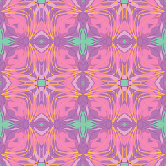 Fototapeta premium Fantasic seamless pattern of purple lilies