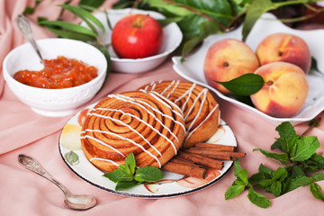 Two buns with cinnamon still life