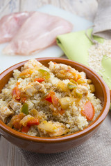 Quinoa salad with vegetables.Superfoods concept