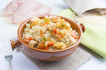 Quinoa salad with vegetables.Superfoods concept