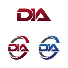 Modern 3 Letters Initial logo Vector Swoosh Red Blue dia