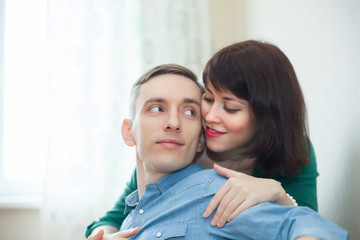 Beautiful couple   on   couch