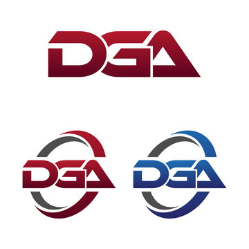 Modern 3 Letters Initial logo Vector Swoosh Red Blue dga