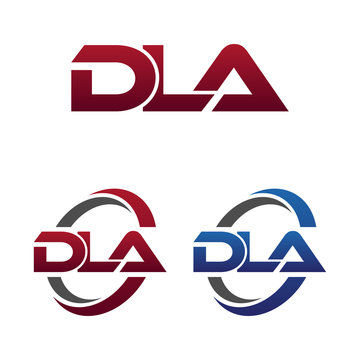 Modern 3 Letters Initial logo Vector Swoosh Red Blue dla