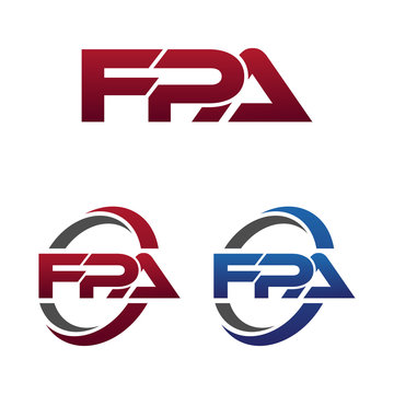 Modern 3 Letters Initial logo Vector Swoosh Red Blue fpa