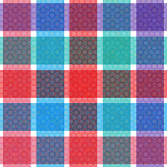 Polka dot background seamless pattern with pink lilac blue stripes. Vector