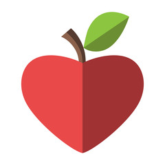 Heart shaped red apple