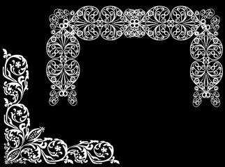 white decorated frame shape ornament
