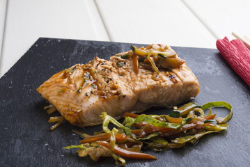 Salmon teriyaki