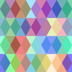 Abstract seamless pattern with colored rhombus. Vector