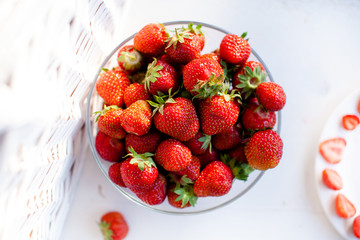 strawberries on the table