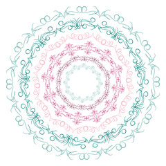 Vintage border design elements, blue pink on white background. template for your design. Vector