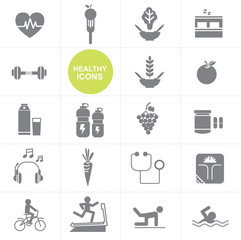 Vector healthy icon set design