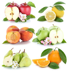 Früchte Apfel Orange Zitrone Pfirsich Äpfel Orangen frische Fr