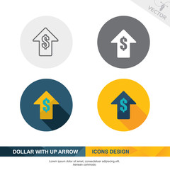 DOLLAR WITH UP ARROW icon vector design