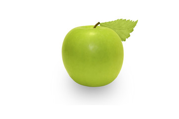 green apples isolated on the white background