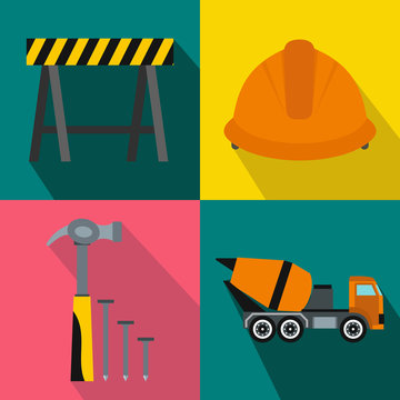 Architecture banners set, flat style