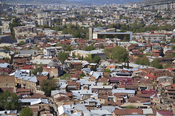 Fototapeta premium The capital of Georgia - Tbilisi bird's-eye view
