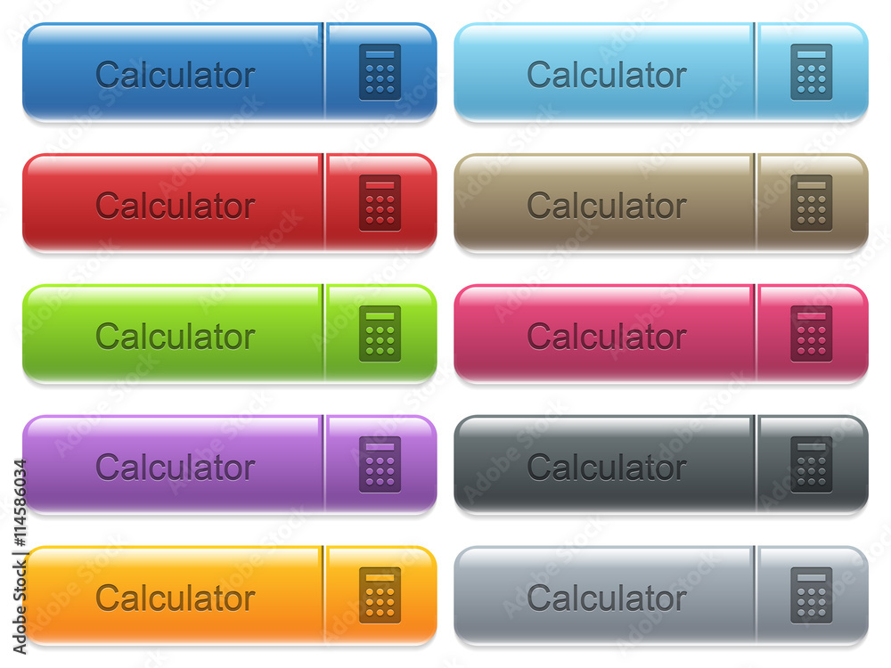 Poster calculator captioned menu button set