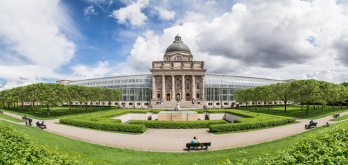 Panoramic view of Bayerische Staatskanzlei, Munich. June 2016 - obrazy, fototapety, plakaty