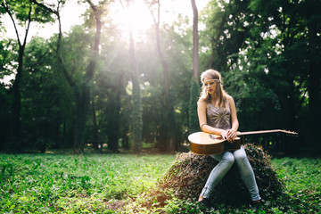 Heartbroken woman in nature