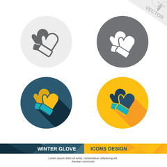 WINTER GLOVE icon vector design