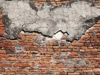 cracked concrete vintage brick wall background