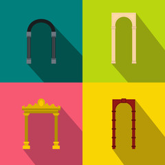 Arch banner set, flat style