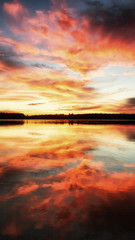 Obraz premium Lake sunset