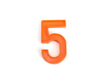 The number five isolated on white background