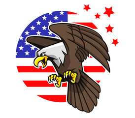 Bald Eagle And Star Strips Background