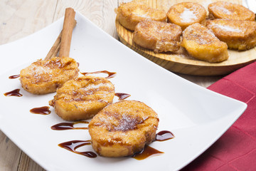 plate with torrijas, typical spanish
