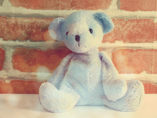 teddy bear sitting made with vintage filter color