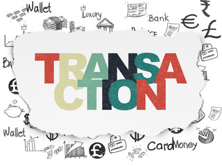 Money concept: Transaction on Torn Paper background