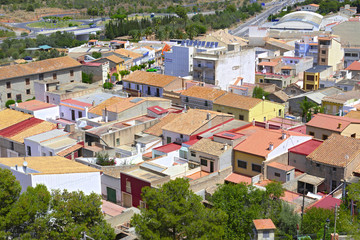 vistas parciales de edificios en  un pueblo turistico en oropesa castellon valencia