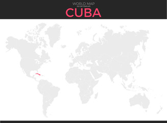 Fototapeta na wymiar Republic of Cuba Location Map