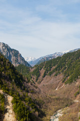 Fototapeta na wymiar Landscape of mountain layer in spring.
