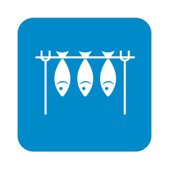 Grilled fish icon. Vector illustration