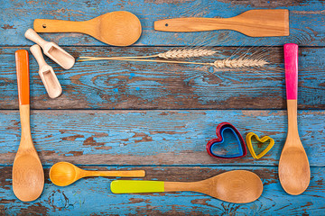 Set kitchen utensils. Accessories for cooking.