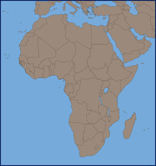 Empty Political Map of Africa