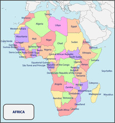 Political Map of Africa with Names