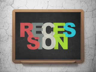 Finance concept: Recession on School board background