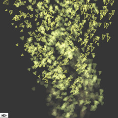 Array with Dynamic Emitted Particles. Abstract Dynamic Background. Bokeh Effect. Composition with Motion Effect. Vector illustration. 