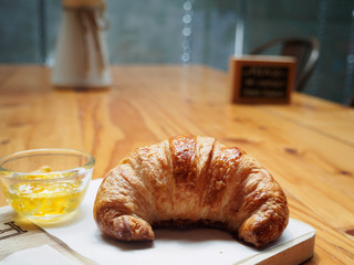 Pastry, croissants and pineapple jam